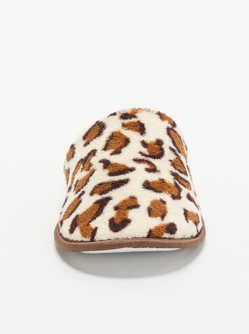 Muilpantoffels met luipaardprint Bruin - Kiabi