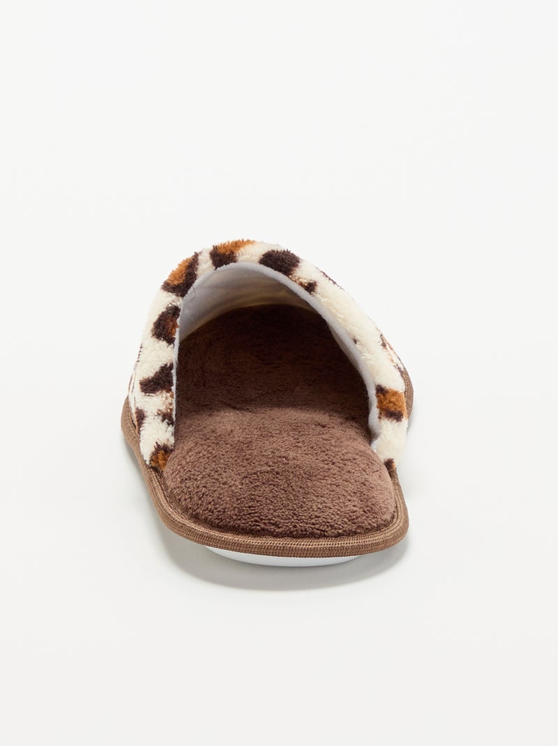 Muilpantoffels met luipaardprint Bruin - Kiabi