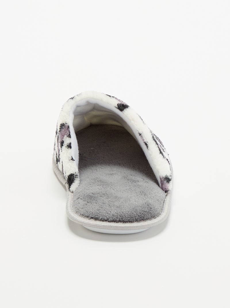 Muilpantoffels met luipaardprint Grijs - Kiabi