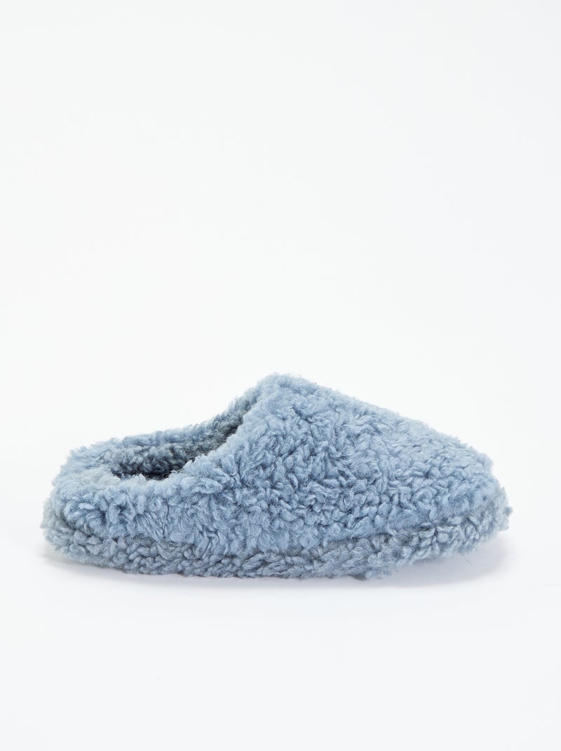 Muilpantoffels met schapenvachteffect Grijs - Kiabi
