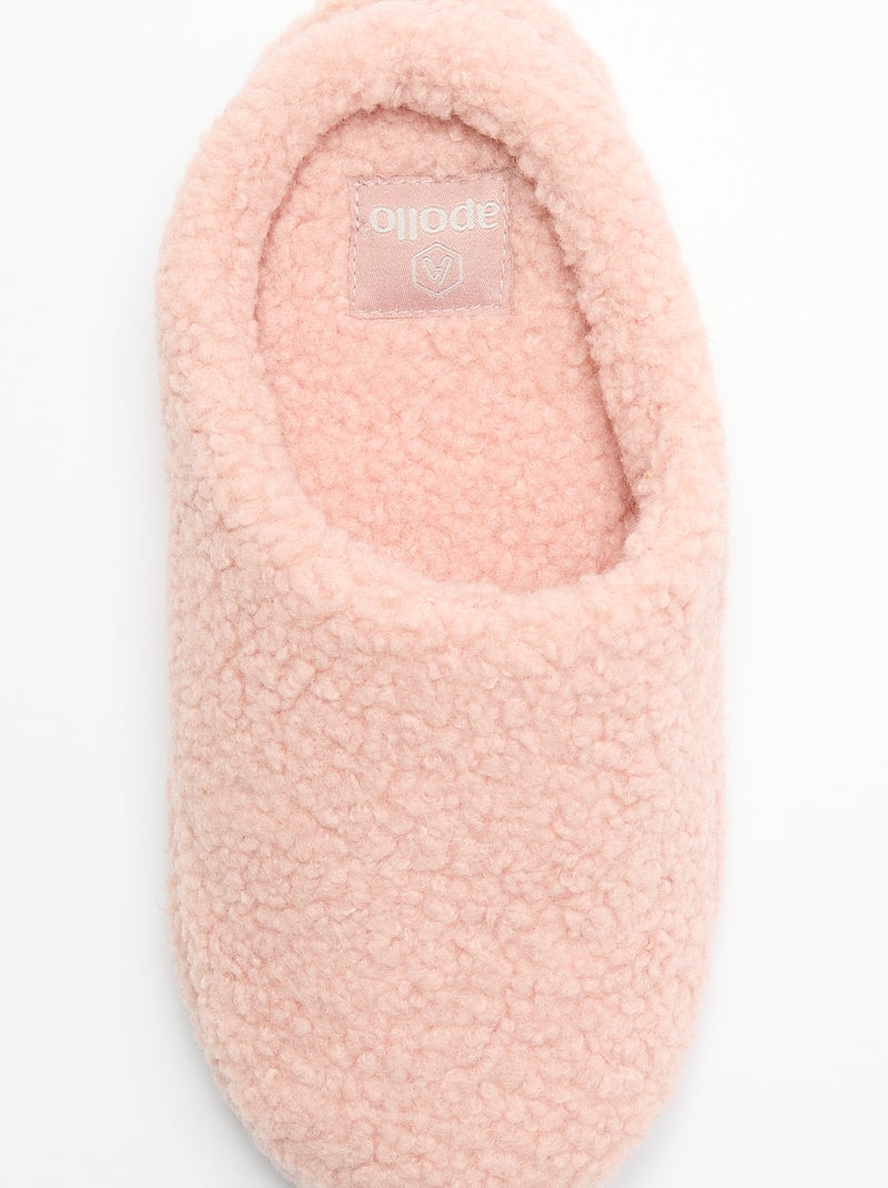 Muilpantoffels met schapenvachteffect Rose - Kiabi