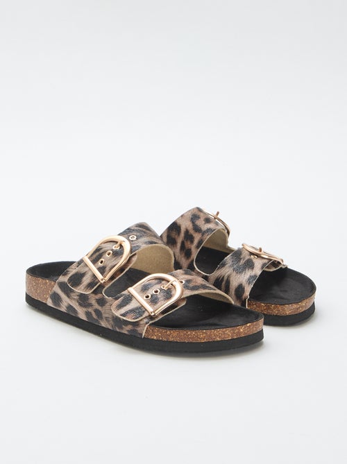 Muiltjes met dubbele band en plateauzool - Kiabi