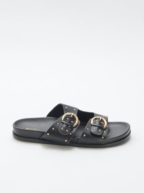 Mules met banden en goudkleurige gespen - Kiabi