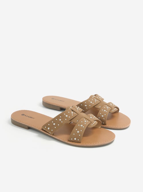 Mules met bandjes met studs - Kiabi