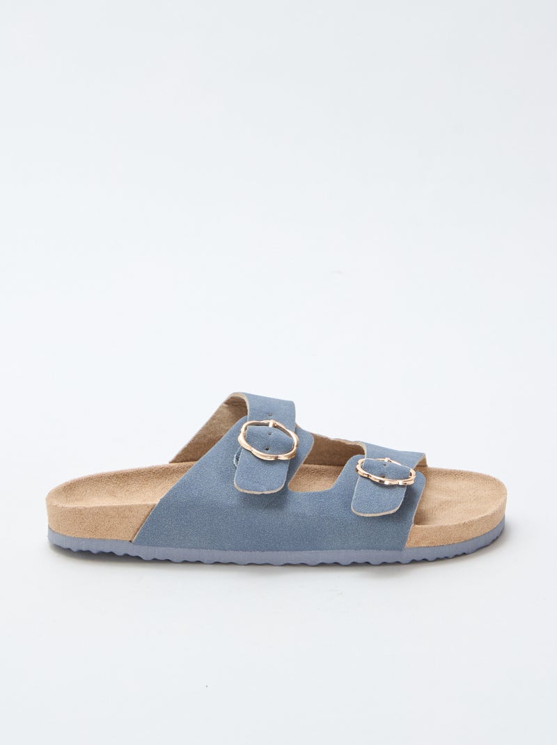 Mules met dubbele band Blauw - Kiabi