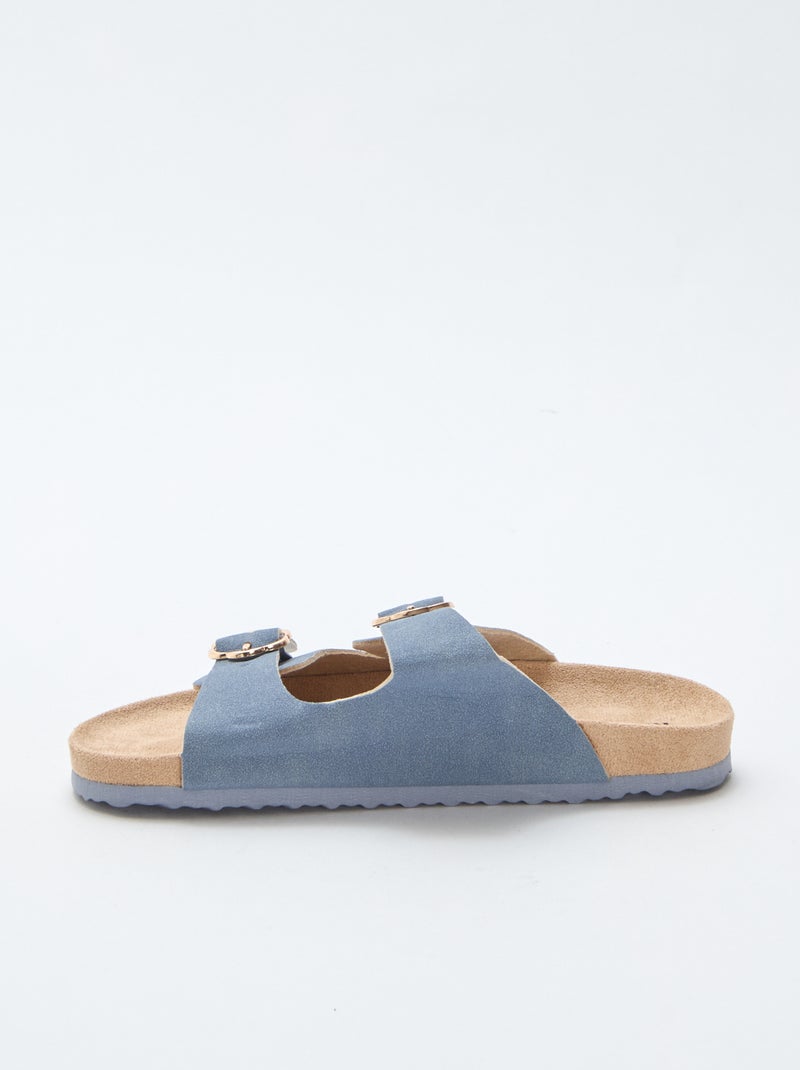 Mules met dubbele band Blauw - Kiabi