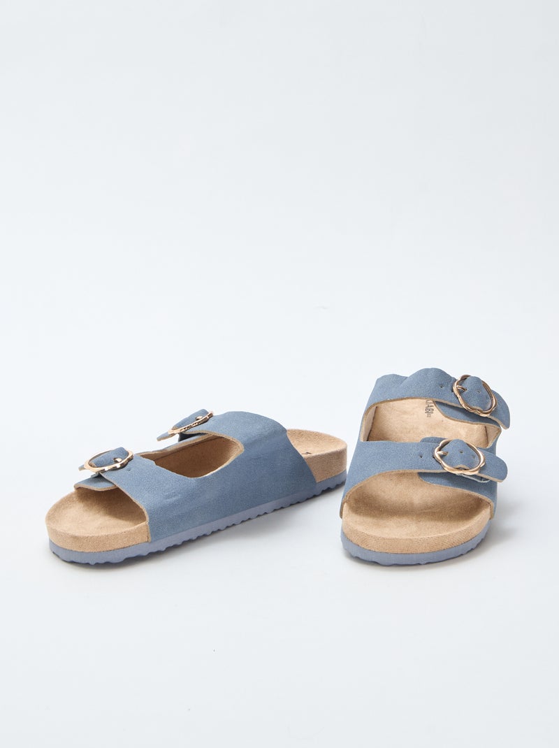 Mules met dubbele band Blauw - Kiabi