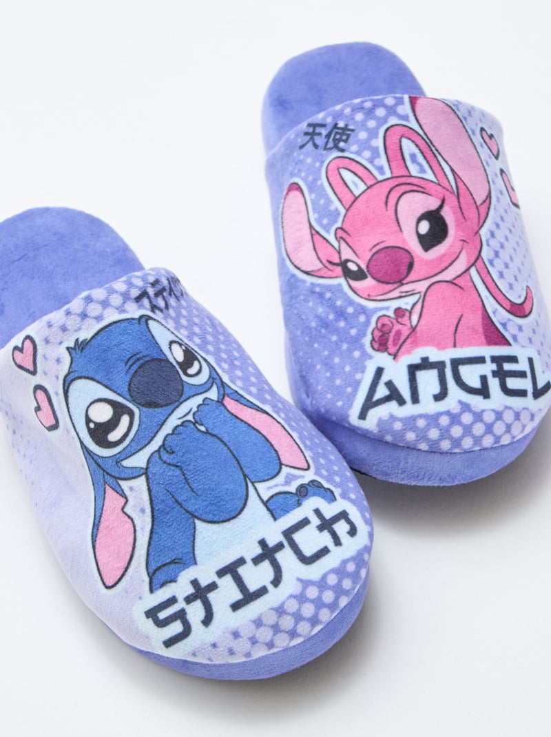 Mules pantoffels 'Angel' 'Stitch' Blauw - Kiabi