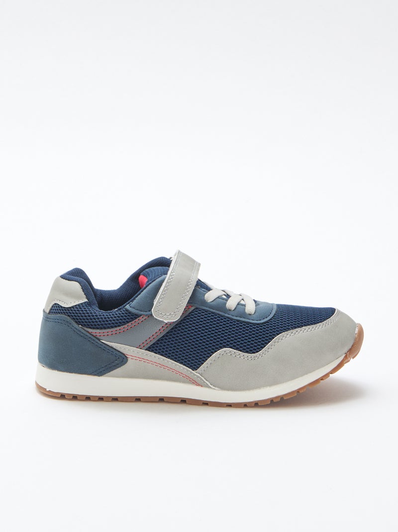 Multicolor sneakers met klittenband van mesh Blauw - Kiabi