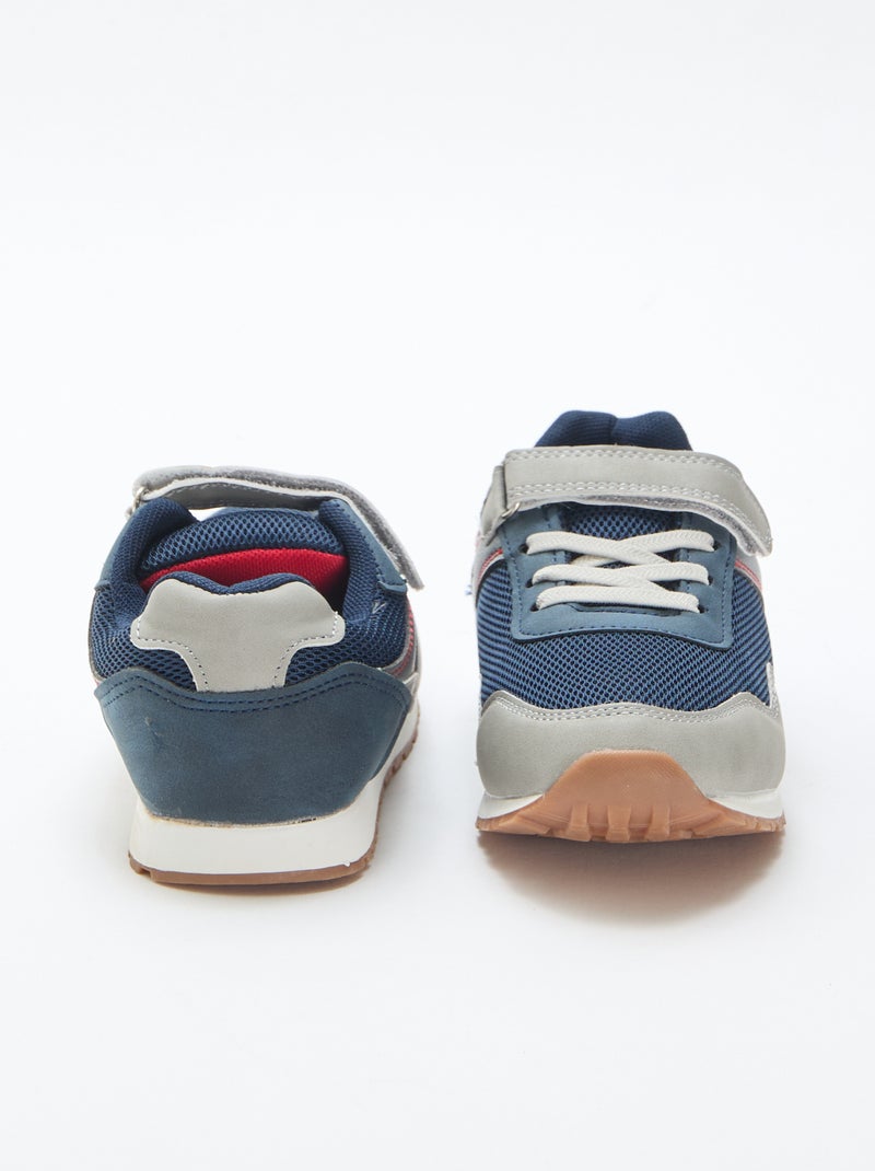 Multicolor sneakers met klittenband van mesh Blauw - Kiabi