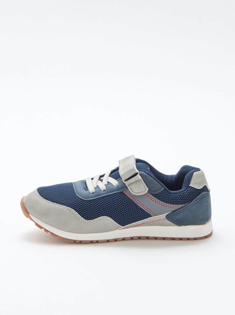 Multicolor sneakers met klittenband van mesh Blauw - Kiabi