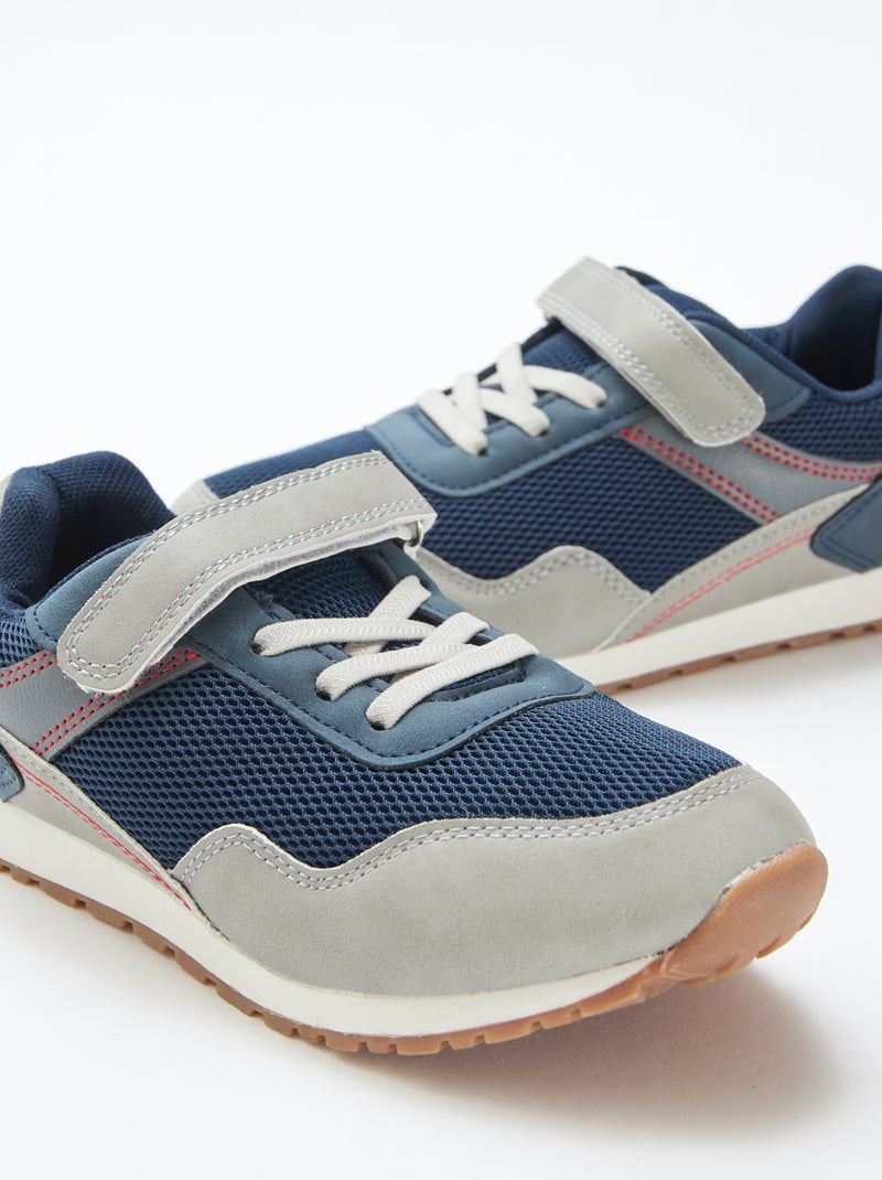 Multicolor sneakers met klittenband van mesh Blauw - Kiabi