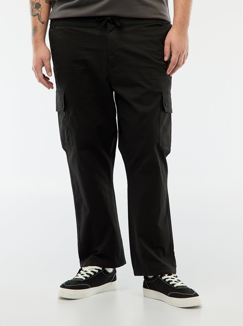 Multipocket broek regular fit Zwart - Kiabi