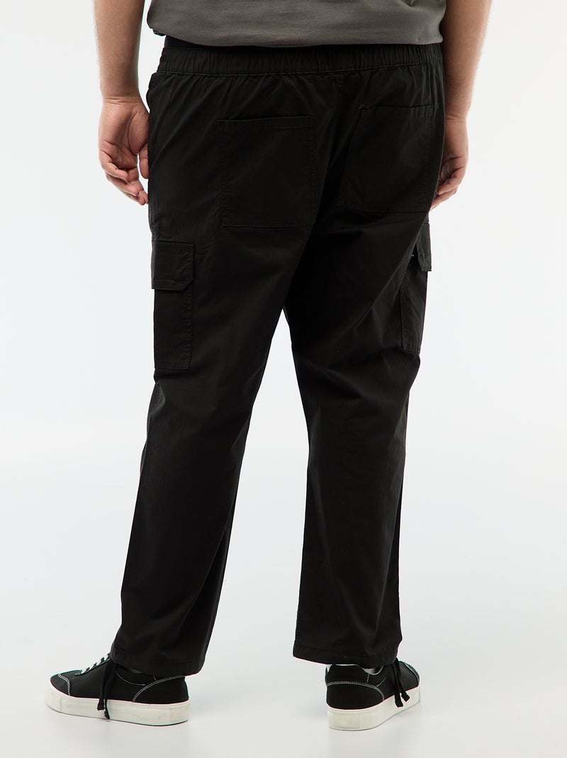 Multipocket broek regular fit Zwart - Kiabi