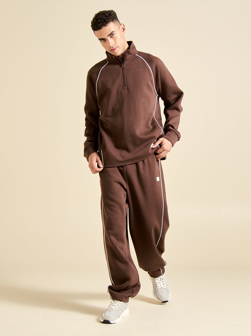 Multisport sweater met ritskraag - (ekstract) Bruin - Kiabi