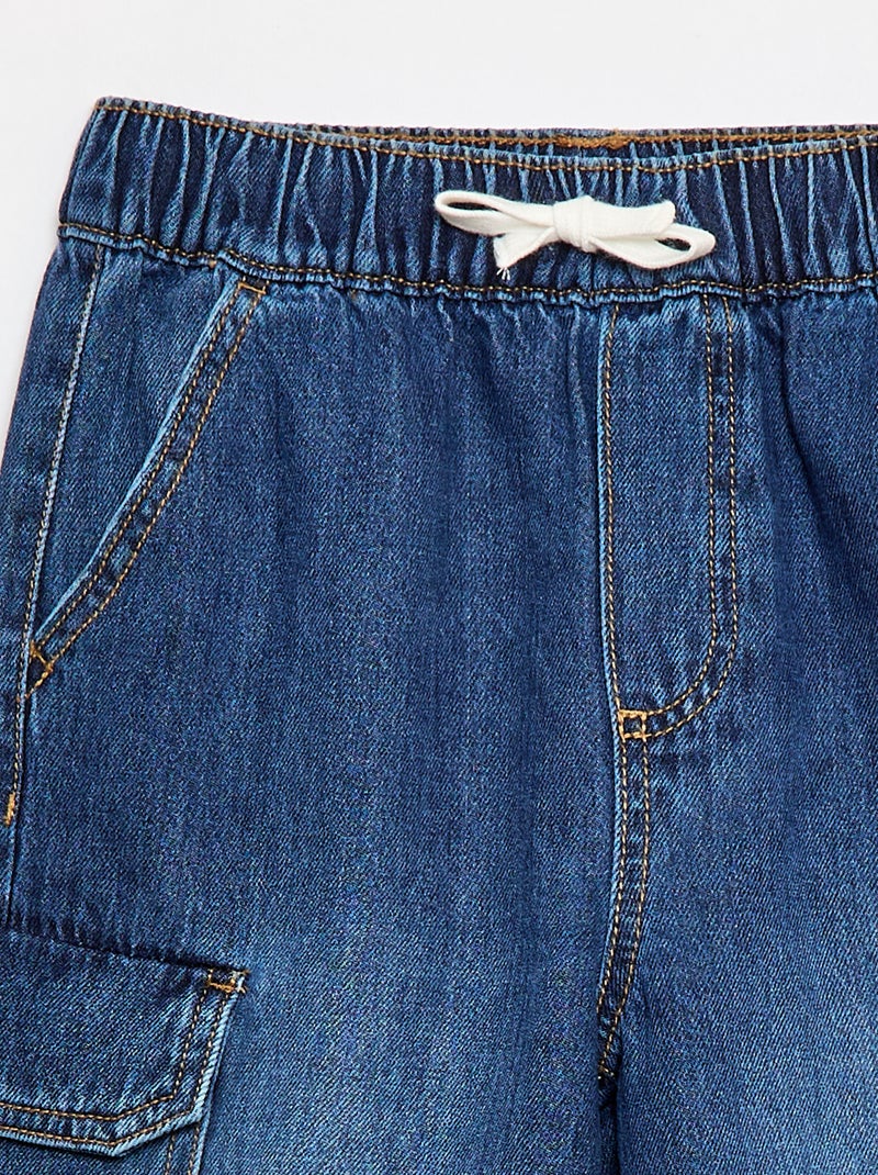 Multizakken jeansbermuda Blauw - Kiabi