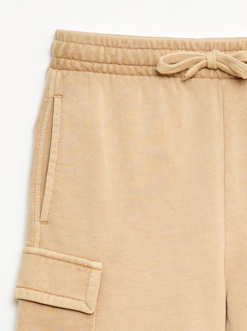 Multizakken short van joggingstof Biege - Kiabi