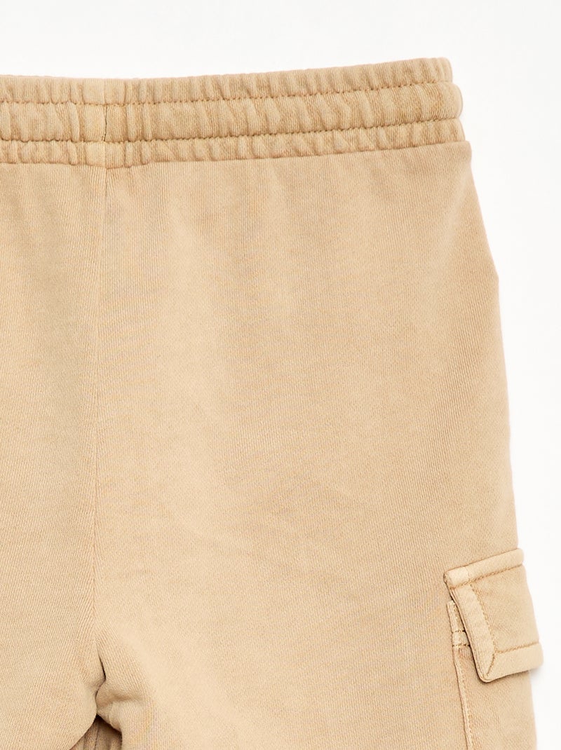 Multizakken short van joggingstof Biege - Kiabi