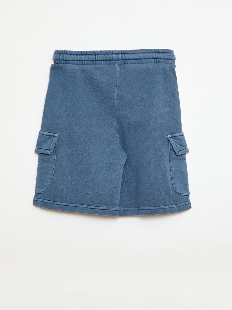 Multizakken short van joggingstof Blauw - Kiabi