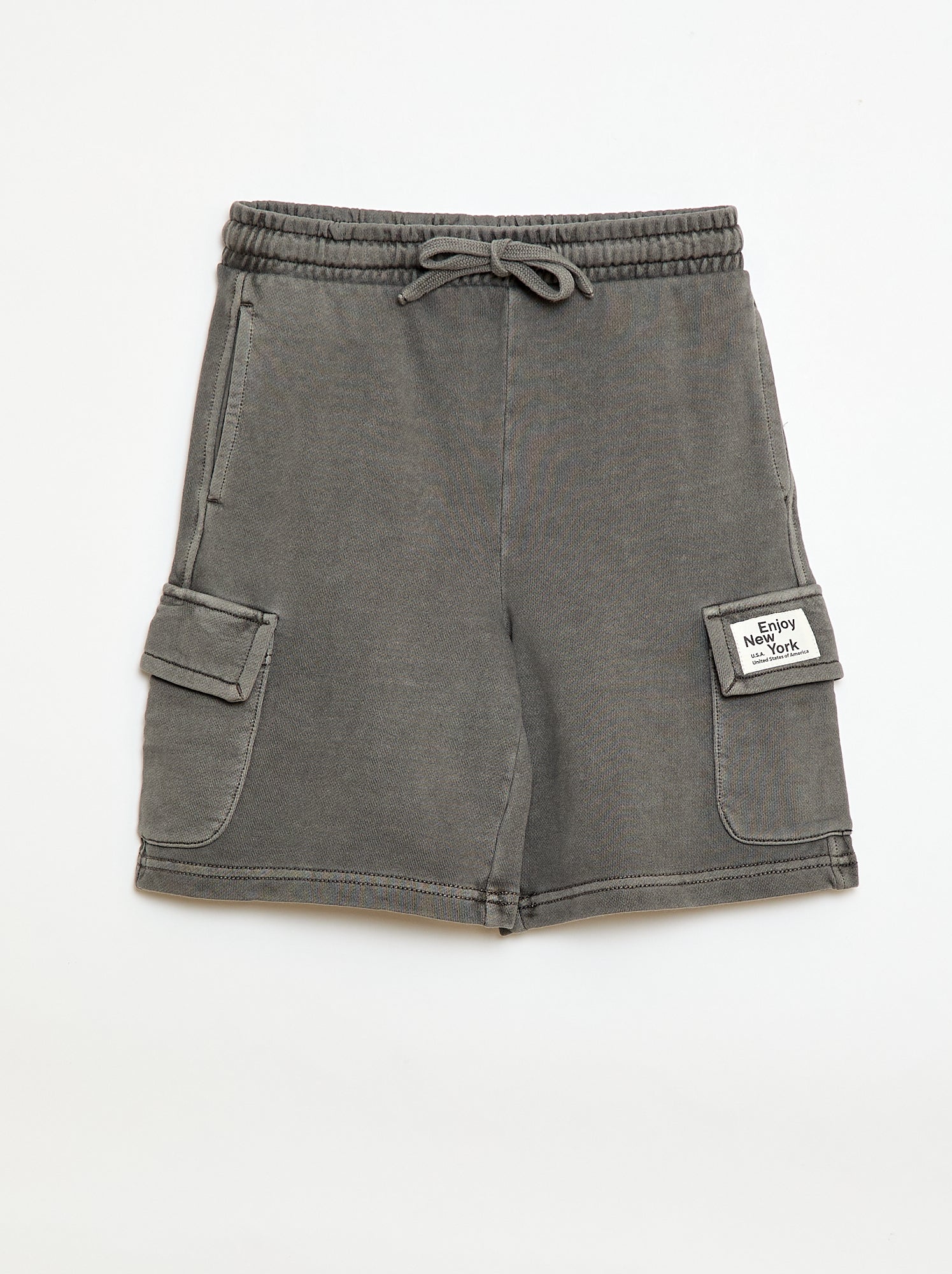 Multizakken short van joggingstof