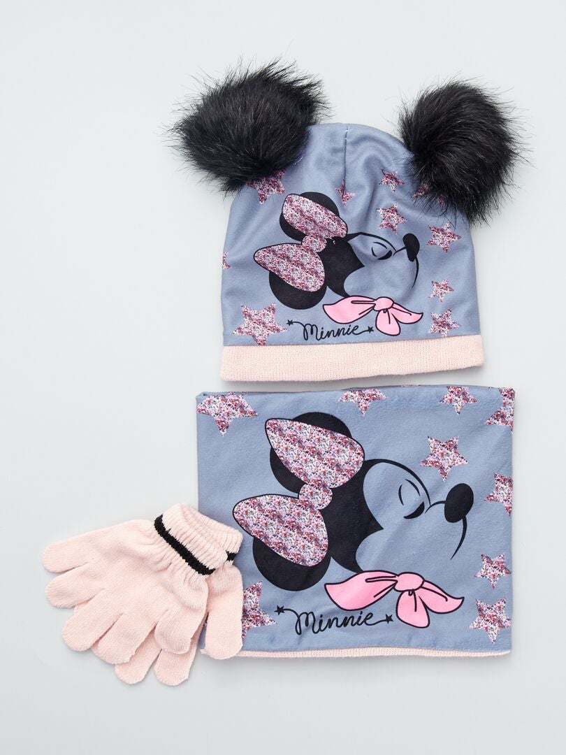 Muts + colsjaal + handschoenen 'Disney' grijs - Kiabi