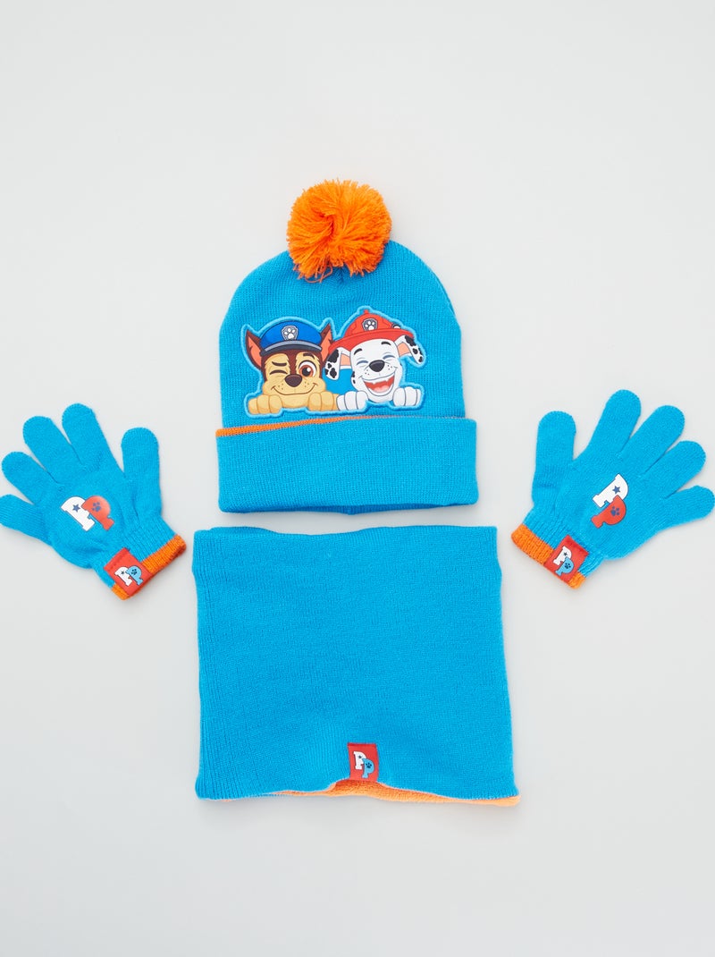 Muts + handschoenen + cirkelsjaal 'PAW Patrol' BLAUW - Kiabi
