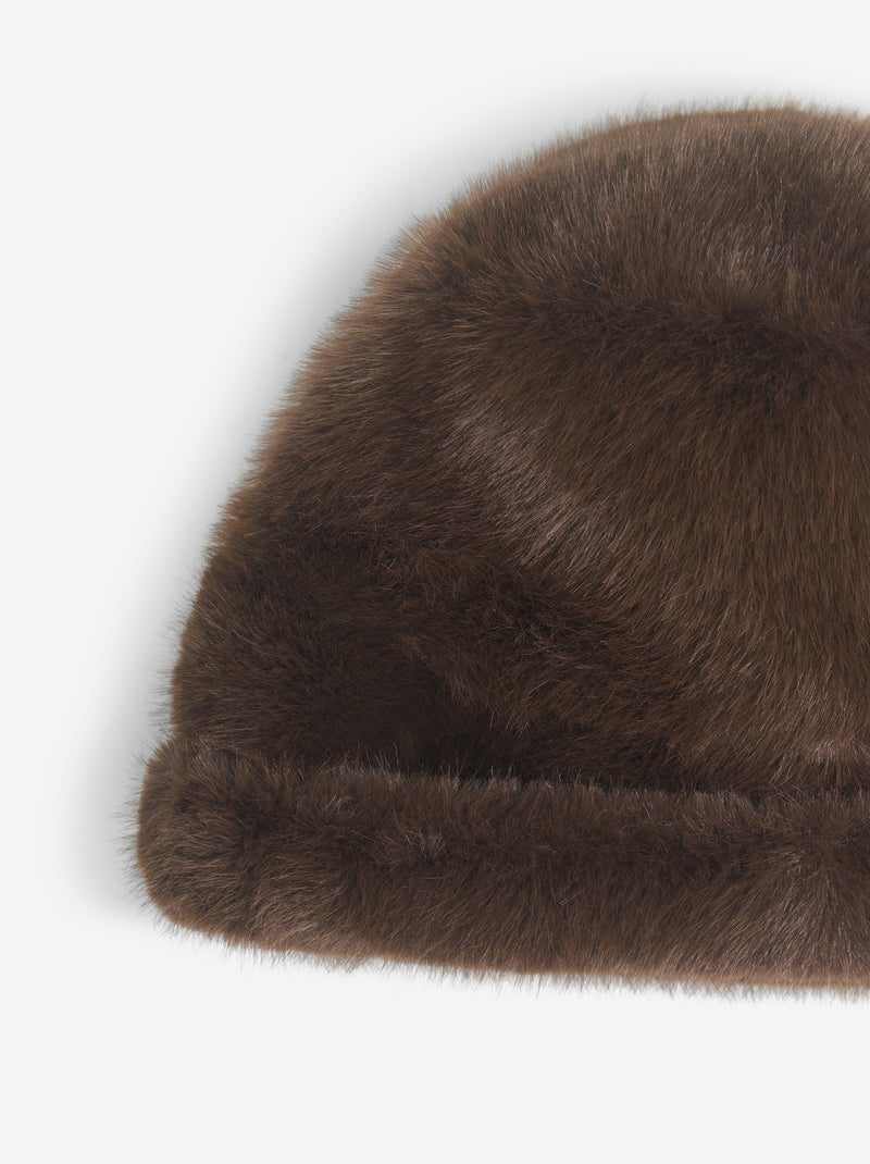 Muts van imitatiebont Bruin - Kiabi