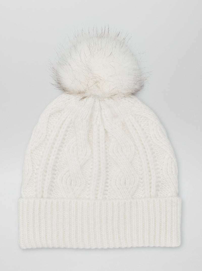 Muts van kabeltricot met kwastje BIEGE - Kiabi