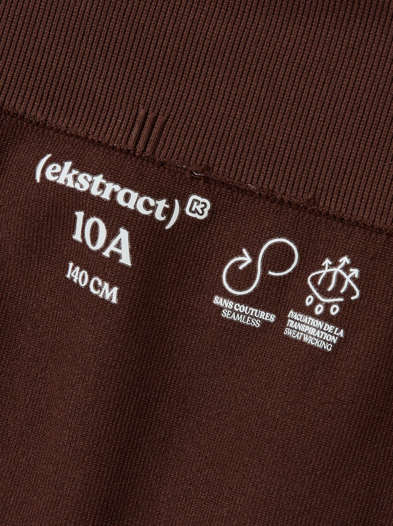 Naadloze sportfietsbroek - (ekstract) Bruin - Kiabi