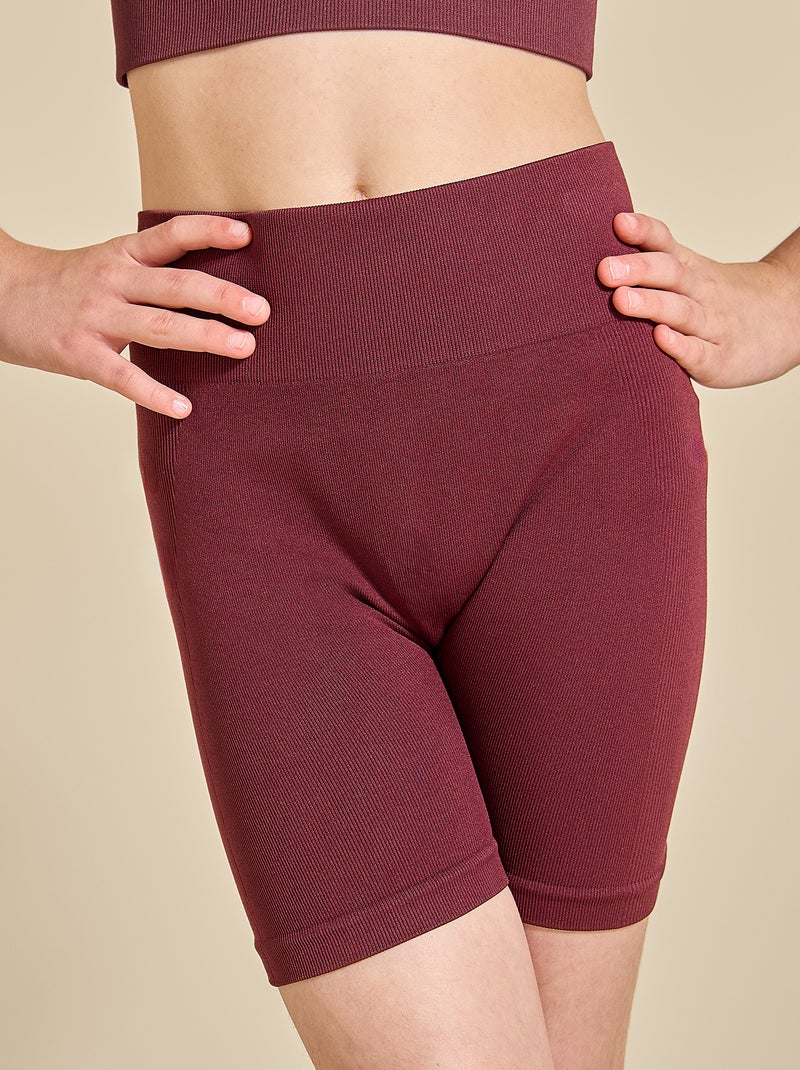Naadloze sportfietsbroek - (ekstract) Rood - Kiabi