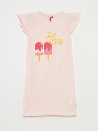 Nachthemd met volants en print