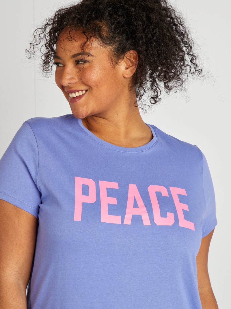 Nachthemd van jersey PAARS - Kiabi