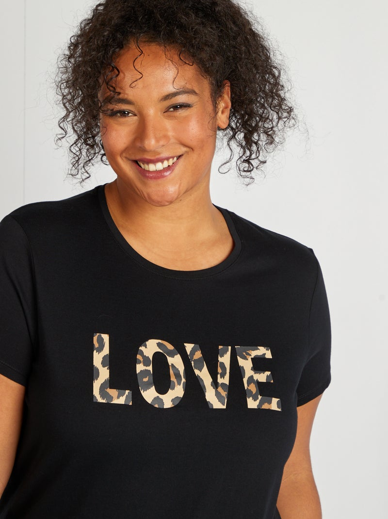 Nachthemd van jersey ZWART - Kiabi