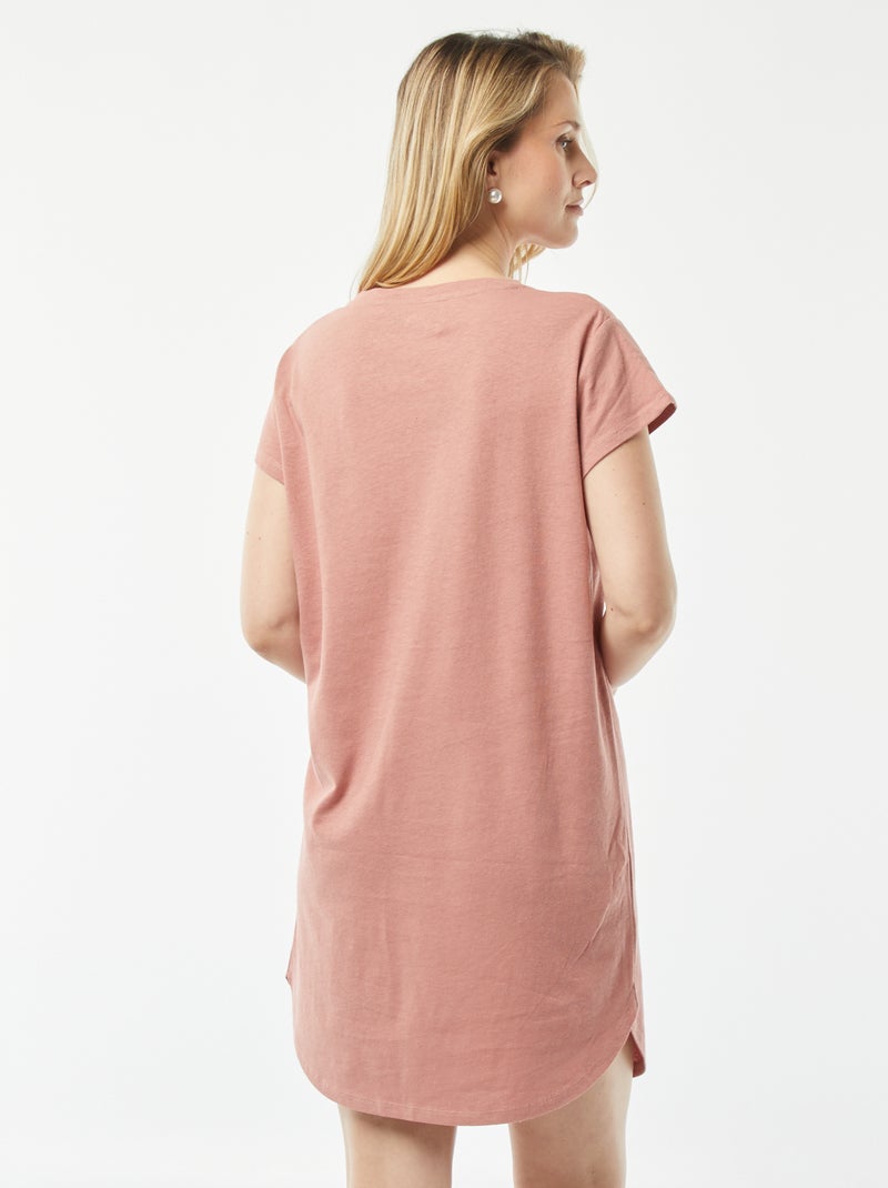 Nachthemd van linnenmix | T-shirtmodel ROSE - Kiabi