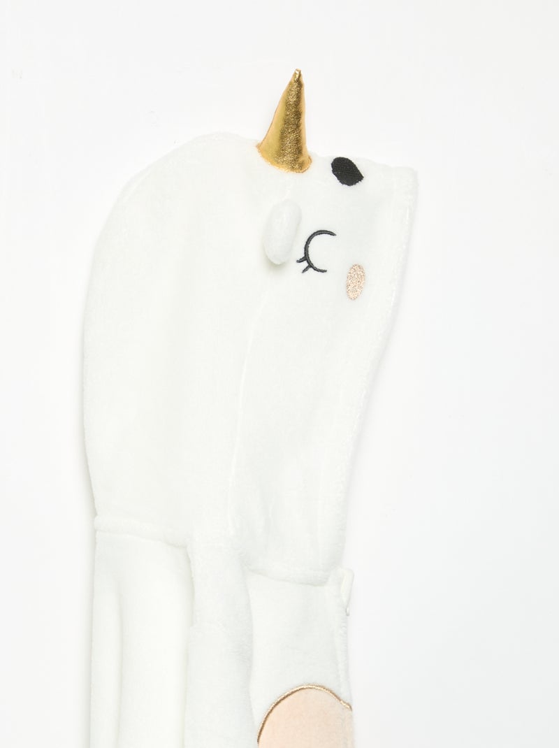 Nachtoverall van fleece Wit - Kiabi