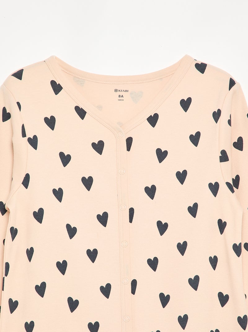 Nachtpyjama met drukknoopsluiting - gemakkelijk aan te trekken collectie Rose - Kiabi