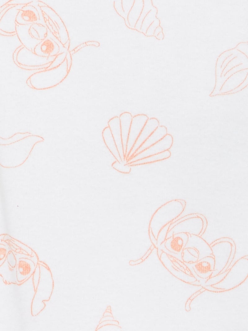 Nachtset 'Disney' - body met volantmouwtjes + short Wit - Kiabi