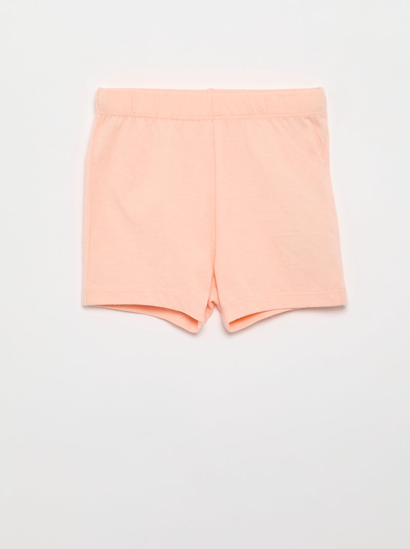 Nachtset 'Disney' - body met volantmouwtjes + short Wit - Kiabi