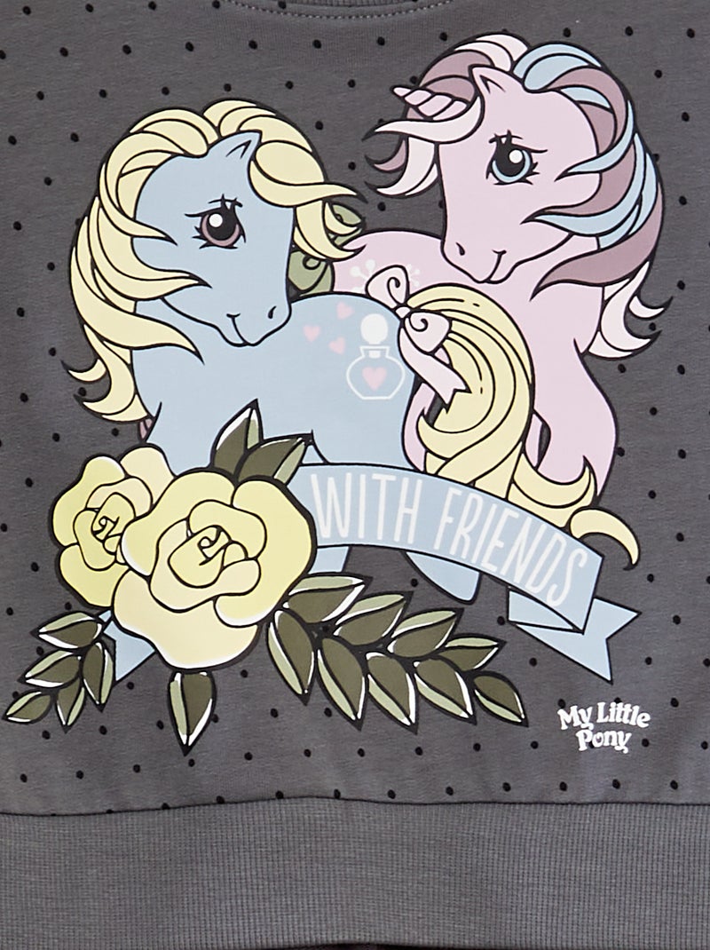 Name it | Jurk van twee soorten stof met eenhoornprint GRIJS - Kiabi