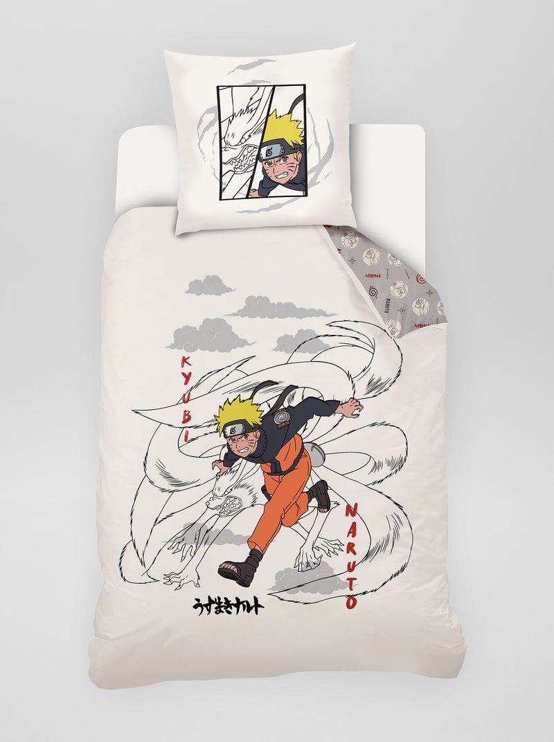 Naruto-dekbedset - 1-persoonsbed - wit - Kiabi