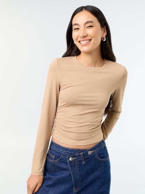 Nauwsluitend en geplooid T-shirt - Kiabi