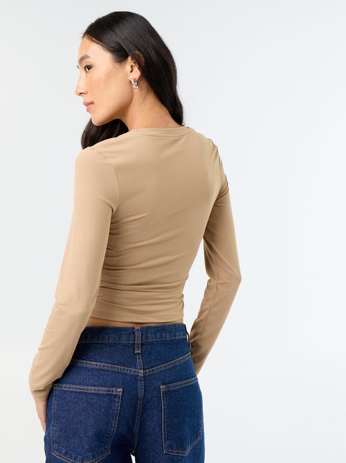 Nauwsluitend en geplooid T-shirt - Kiabi