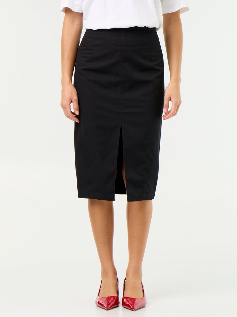 Nauwsluitende midirok Zwart - Kiabi