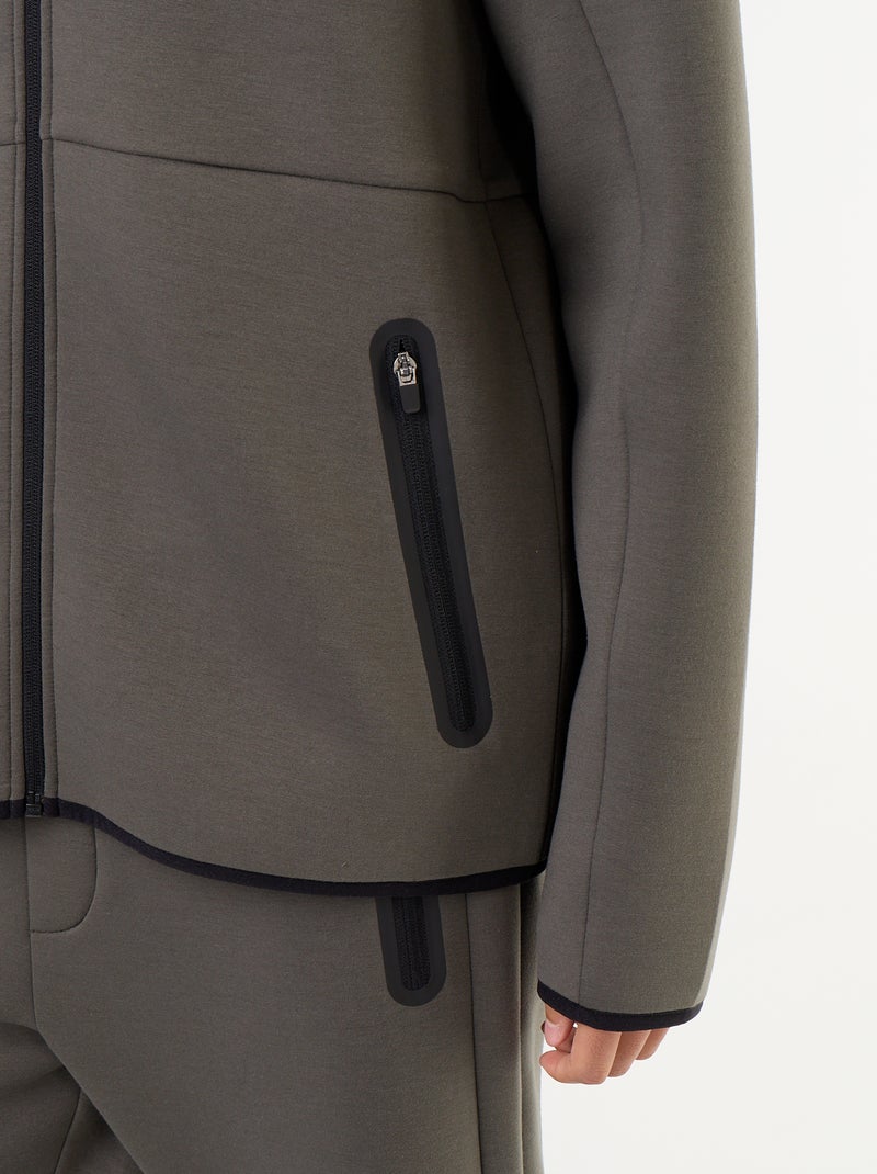 Neopreen-achtige hoodie Kaki - Kiabi