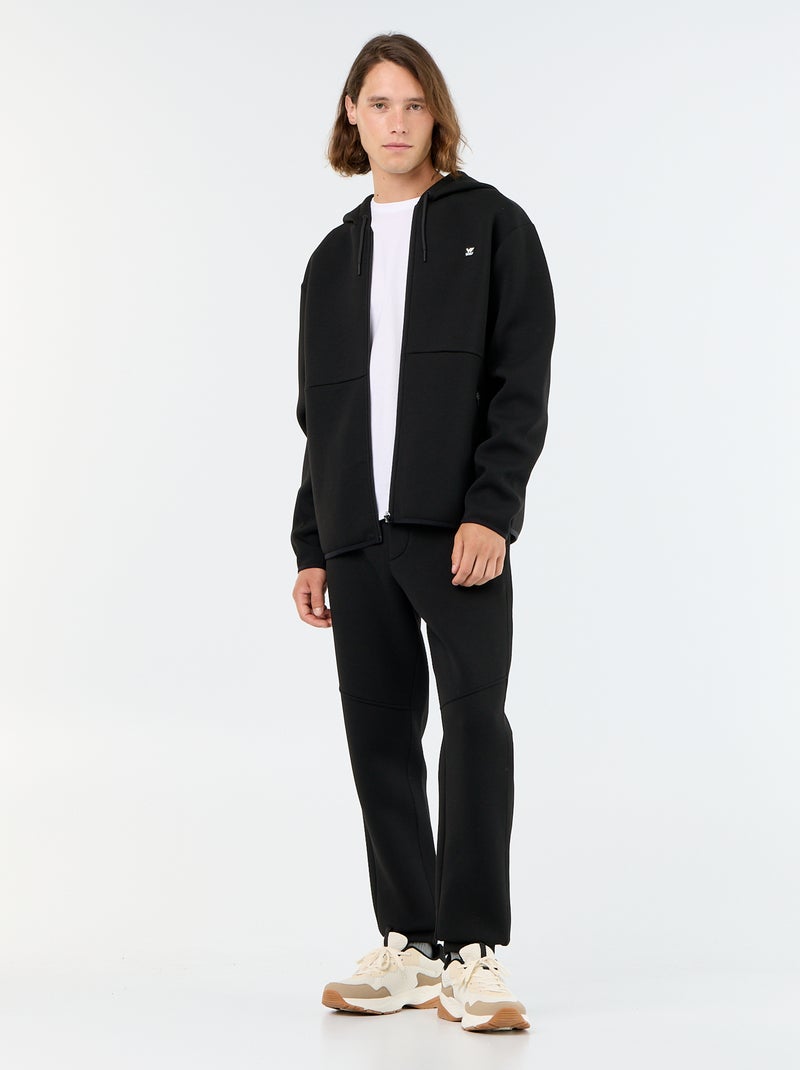 Neopreen-achtige hoodie Zwart - Kiabi