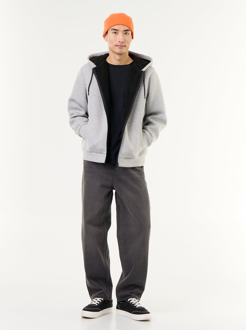 Neopreen sweatvest met rits en capuchon Grijs - Kiabi