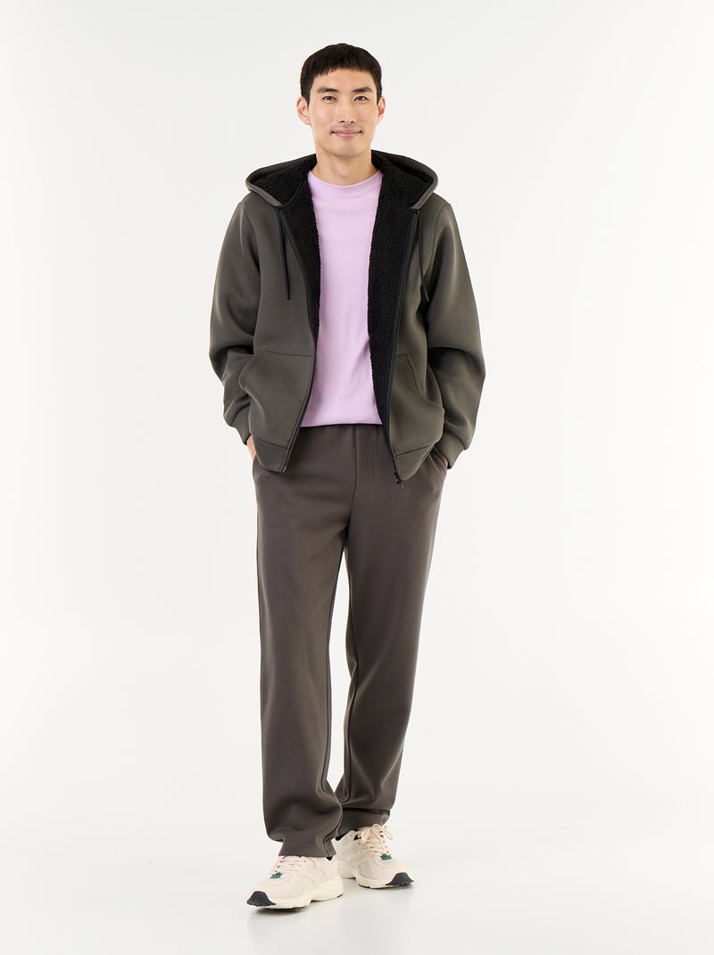 Neopreen sweatvest met rits en capuchon Kaki - Kiabi