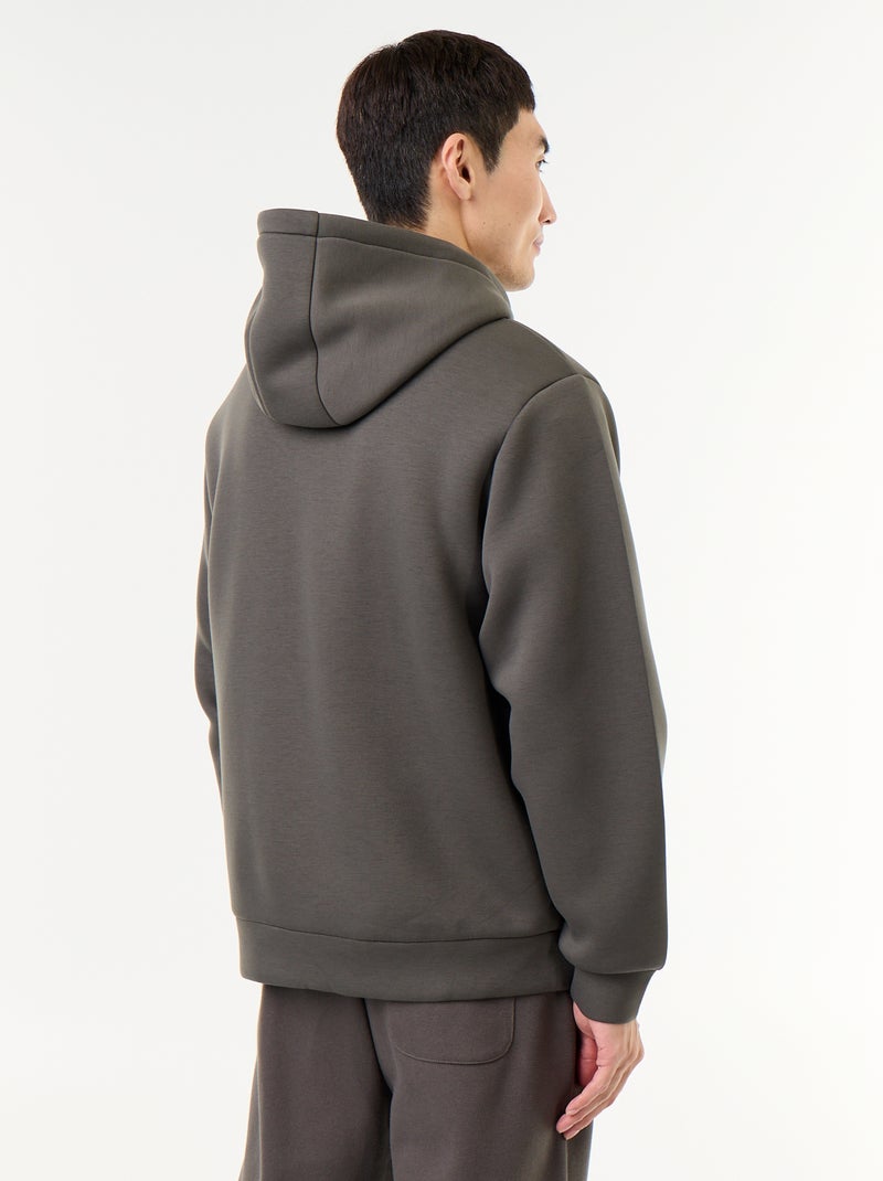 Neopreen sweatvest met rits en capuchon Kaki - Kiabi