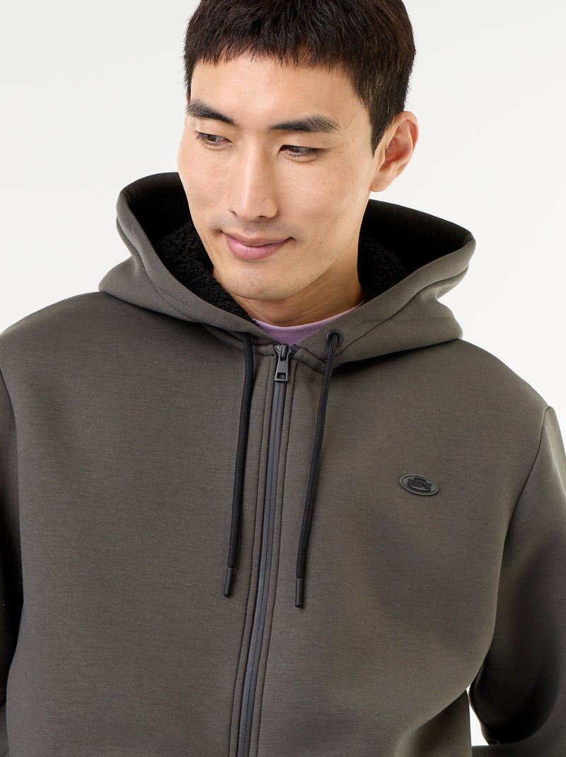 Neopreen sweatvest met rits en capuchon Kaki - Kiabi
