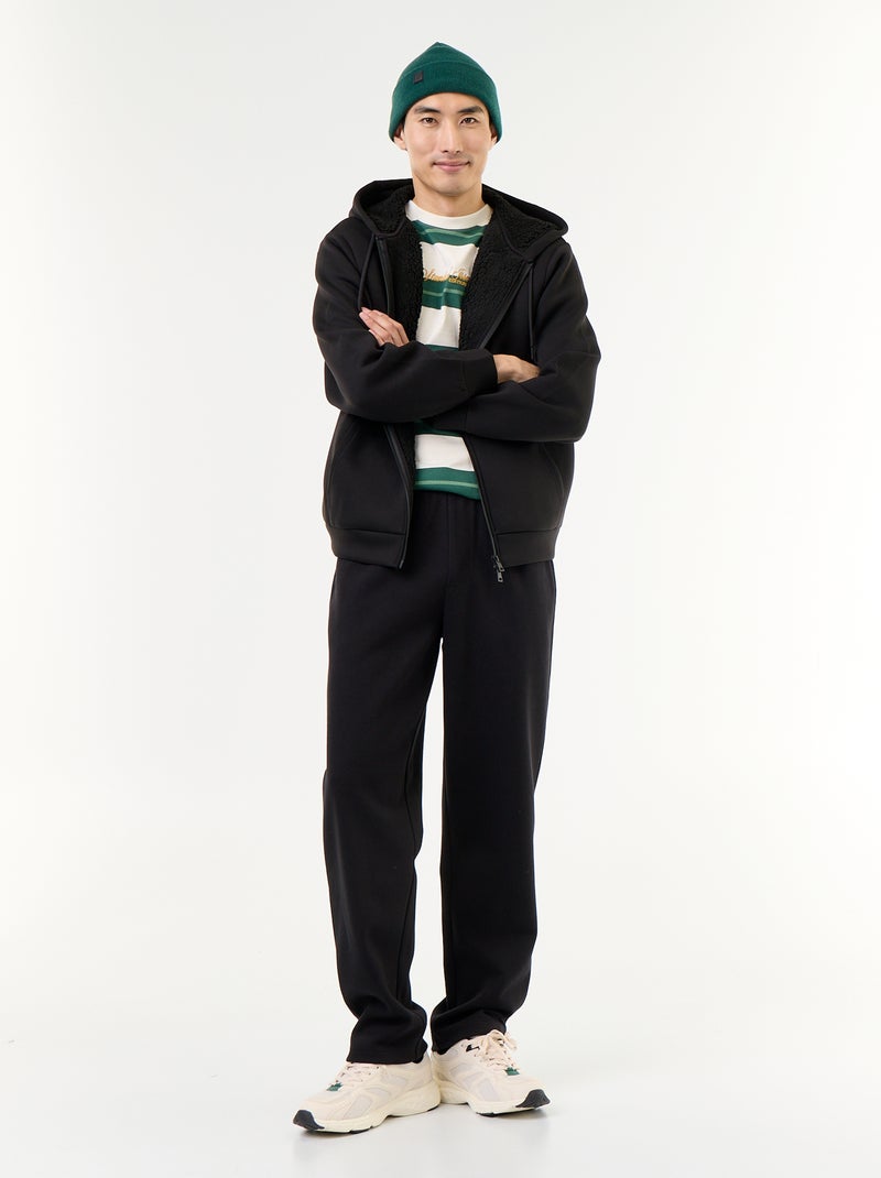 Neopreen sweatvest met rits en capuchon Zwart - Kiabi